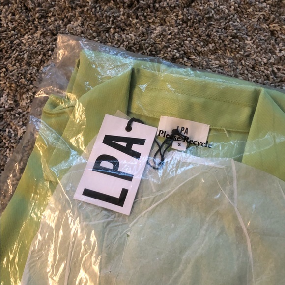 ✨ SALE✨ NWT LPA REVOLVE Dress Shirt with Waist Tie Dress - Green - Picture 6 of 6